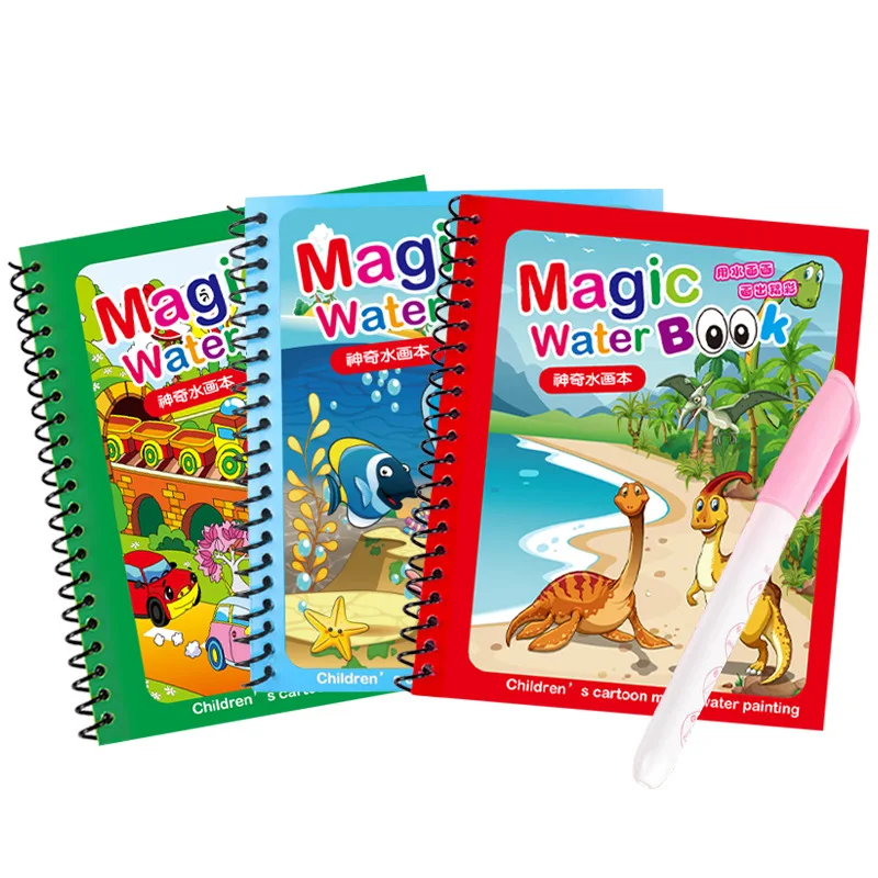 ULi Magic Water Drawing Book Coloring Book Doodle with Pen Painting Board For Children Education Drawing Toy