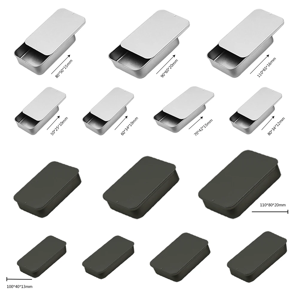Blank Small Rectangle Mint/makeup/eyebrow Soap/lip Balm Sliding Tin Packaging Small Custom Wholesale Metal Tin Can Packaging