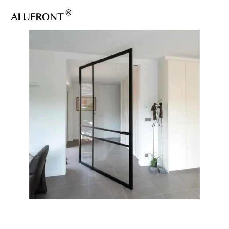 Alufront  Guangzhou  factory customized partition glass pivot door aluminum pivot door casement door