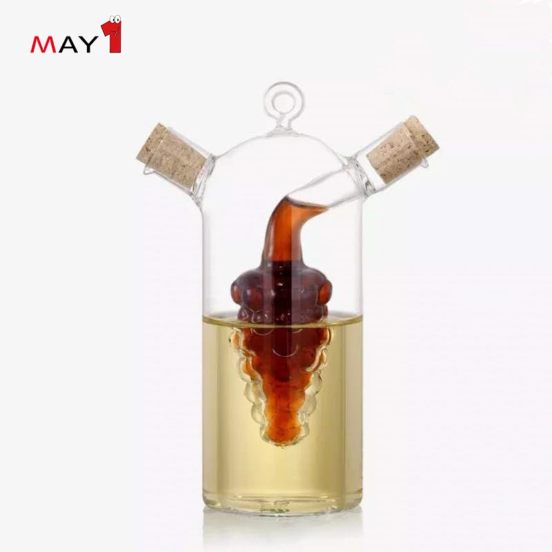 
Square Glass Cruet Bottle Glass Olive Oil Vinegar Dispenser Oil Bottle With No Drip Spout 