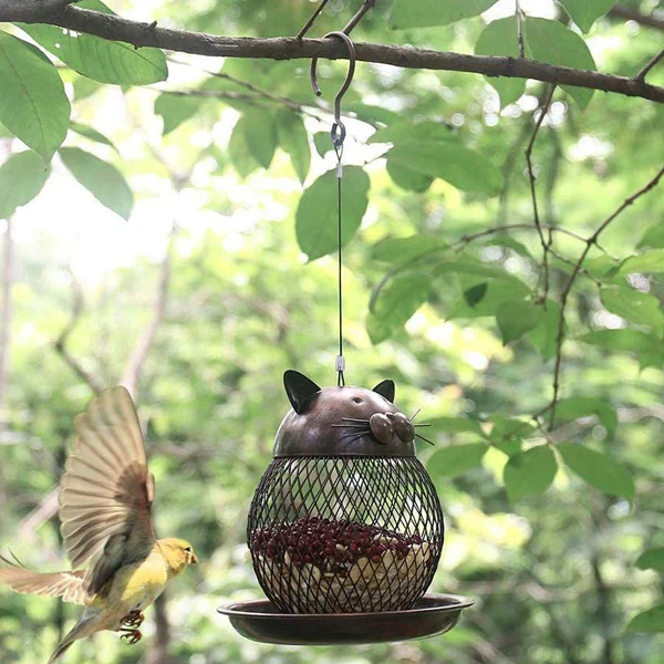 Durable outdoor mesh solar squirrel proof bird feeder Hanging Bird Feeder for Outdoor Wild Bird Seed Outside Yard Decoration