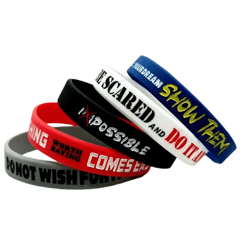 Custom sports rubber silicone bracelets men make your own rubber wristbands with message or logo personalized wrist bands