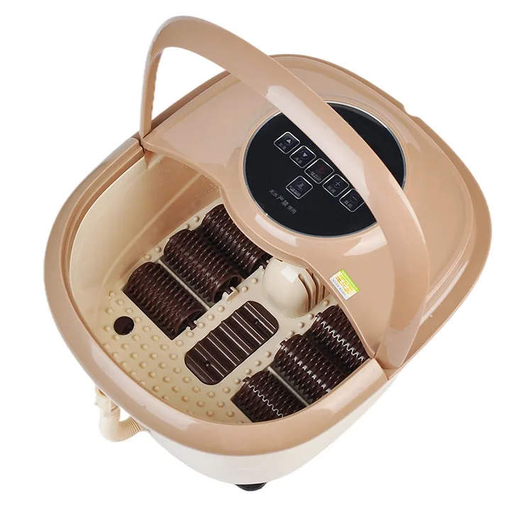 customized PTC heating Bubble oxygenation detox foot spa bath massager dual foot massager roller Intelligent foot wash basin
