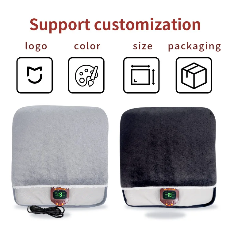 Qingyi home foot feet stimulator vibrating shiatsu heated EMS tens massager electric heating pad mat with massage remote control