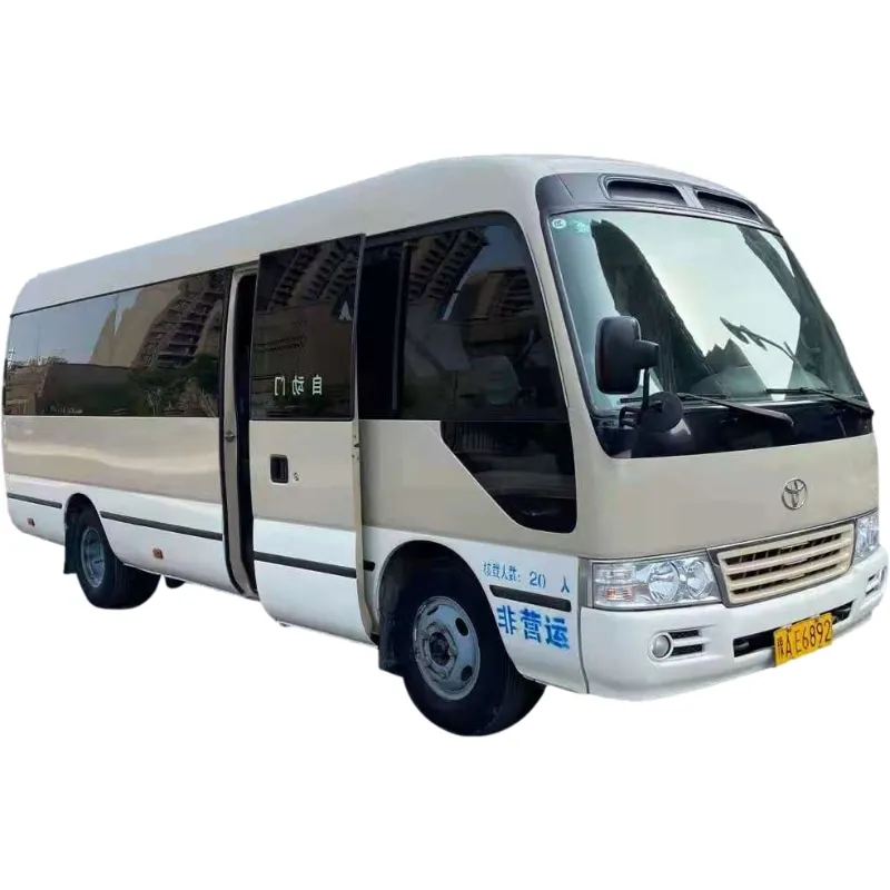 High Quality Toyota Coaster 3584kg 18-30 Seat Capacity Manual Gearbox Turbo Engine Spacious Dark Interior 50% Special Promotion