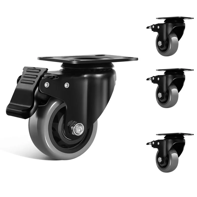 caster wheels for handling material PVC casterindustrial casters with locks For Tables and trolley