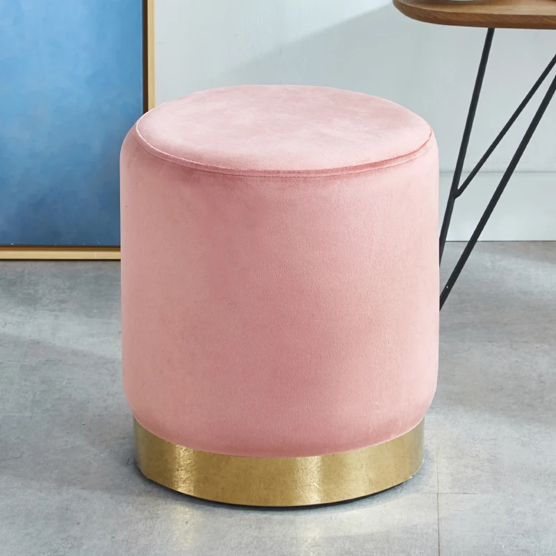 New Sale Dining Round Modern Indoor Home Luxury Foot Step Living Room Furniture Gold Metal Chairs Velvet