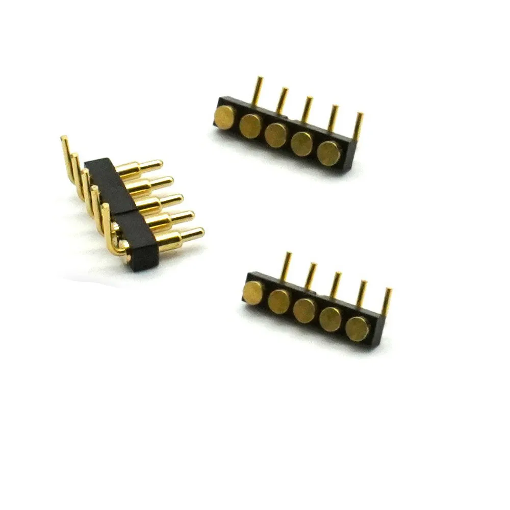 4pinpogopin spring pin bending spring pin connector pogopin gold plated high current conductive Female contact pins
