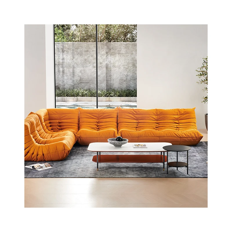 Modern Wrinkled Lounge Luxury Recliner Seating Fixed Floor Tatami Lazy Floor Sofa