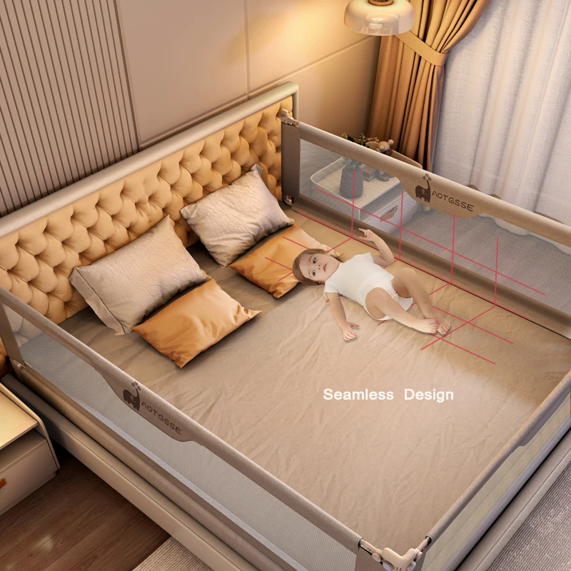 Easy Install 2m Twin Portable Railing Bed Rail Guard Children Foldable Side Rail Protecting Bed Barrier