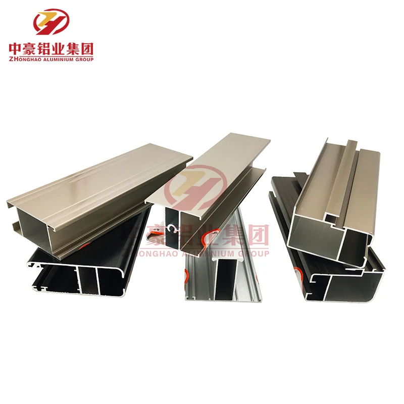 Customise aluminium profiles for windows and door hardware from zhonghao aluminium  Electrophesis Champagne surface treatment