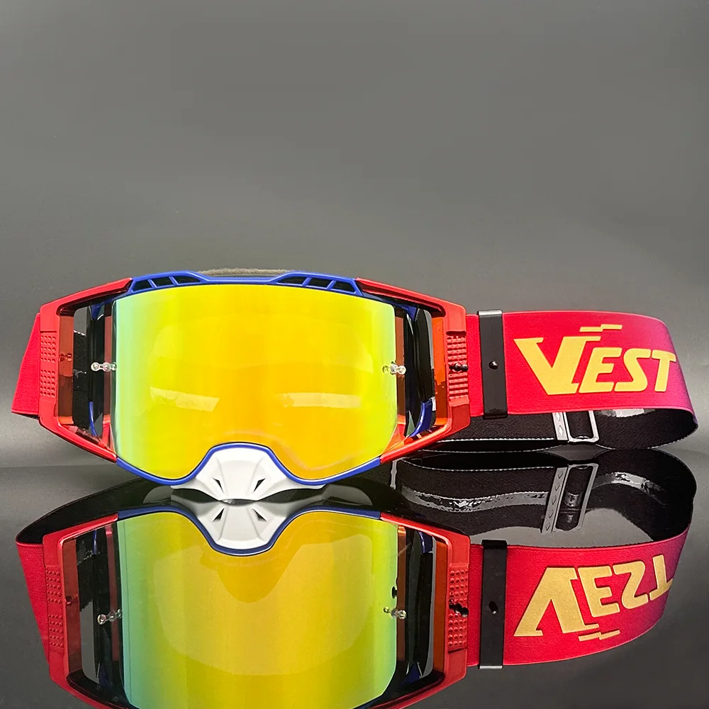 Motorcycle Goggles Factory Custom Logo Easy Change Lens Tear-Offs MX Goggles Off Road Dirt Bike Motocross Goggles