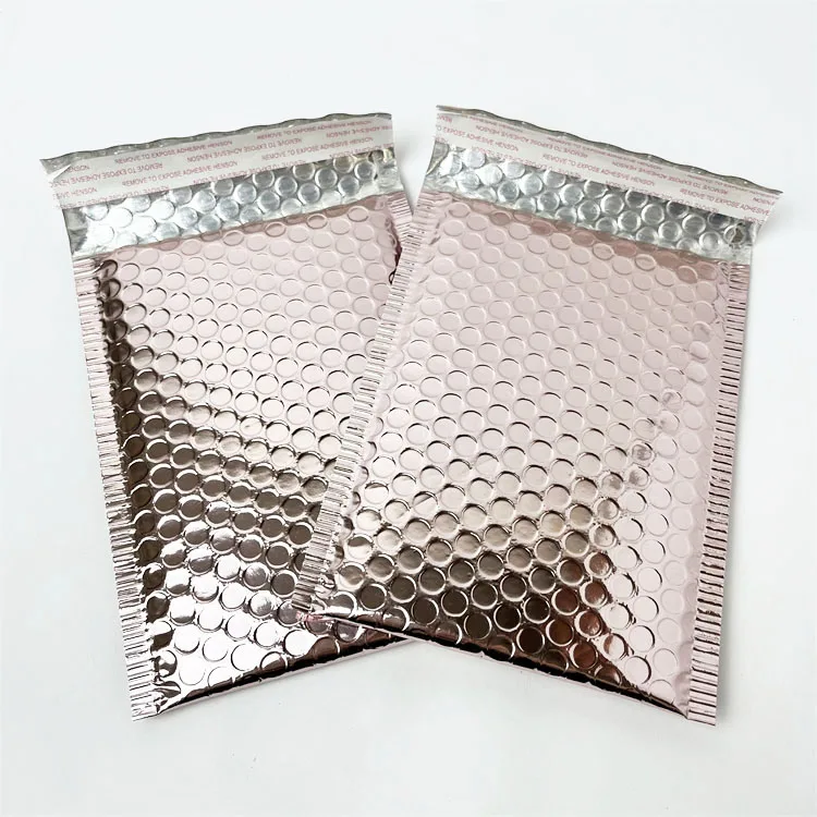 Black Metallic Foil Bubble Pack Custom Logo Printed Metallic Bubble Envelope Express Wrap Mailing Bag