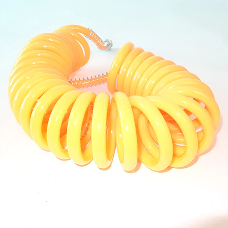 Chinese Wholesale Price Flex Self Coil Small Diameter Ozone Resistant Soft Anti-Aging PU Spiral Air Hose Set For Truck
