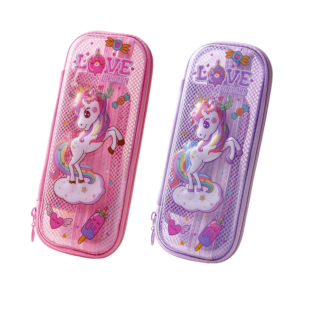 EVA Transparent Stationery Box Primary School Supplies Stationery Box 3D Cute Girl Pencil Case Boy Learning Pencil Box