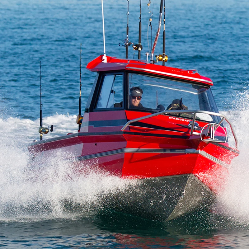 Welded Aluminum fishing boat Deep V hull yacht with cuddy cabin & outboard engine