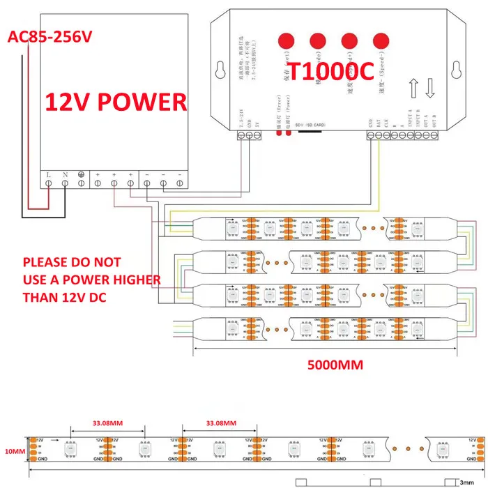 High Brightness DC12V 5M Tape Outdoor Waterproof Addressable WS2815B