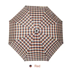 Three Folding Plaid Fabric Umbrella Fully Automatic Open And Close With Customized
