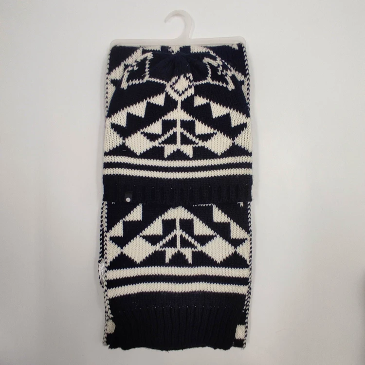 neckerchief yarn dyed winter jacquard neckerchief scout custom jacquard dot women winter hat and scarf set