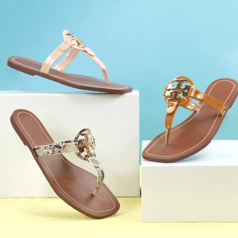 Сандалии женские летние на плоской подошве, кожаные пляжные шлепанцы с откидной крышкой, плоская подошва, гладиаторы, повседневные римские сандалии