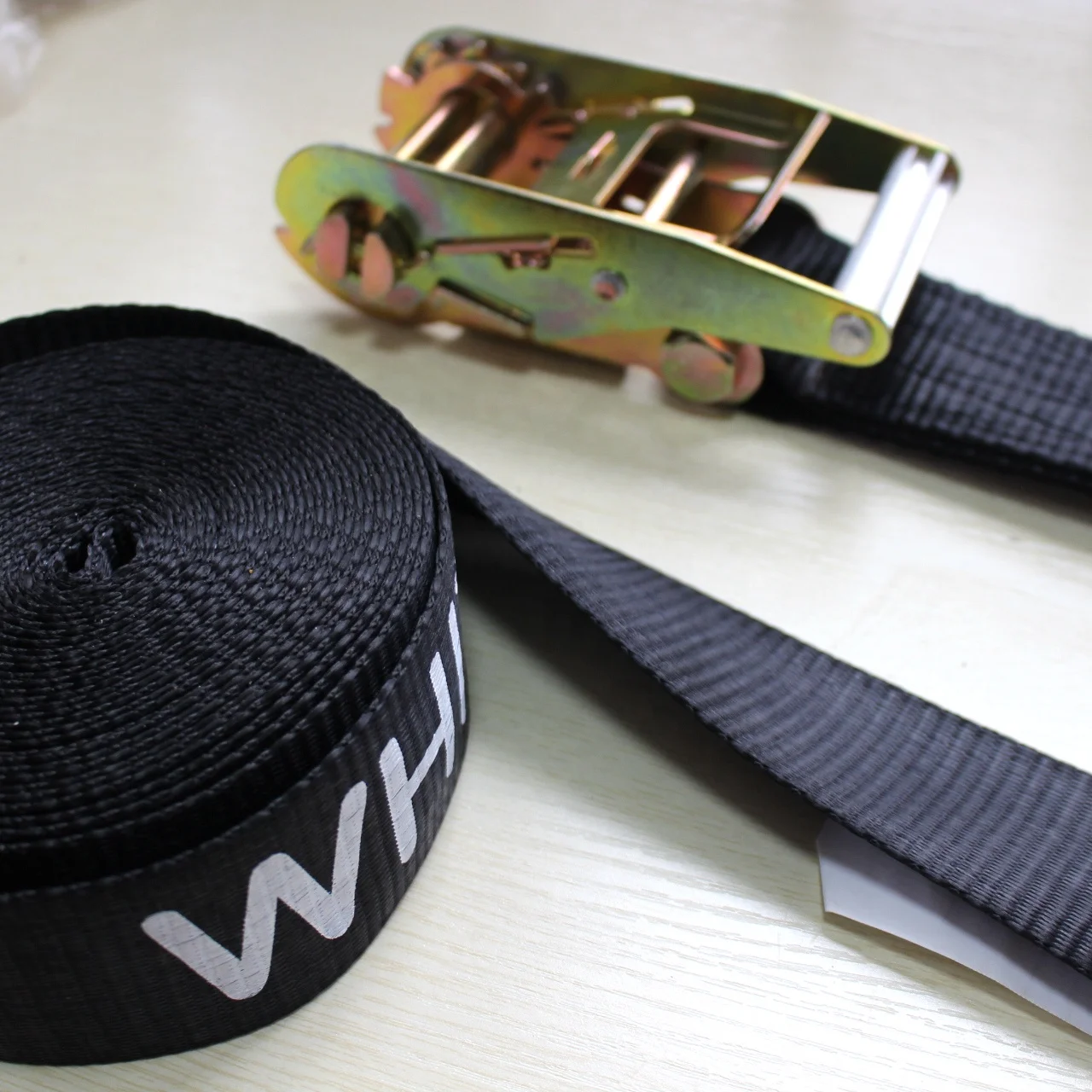 Custom ratchet belt buckle webbing strap