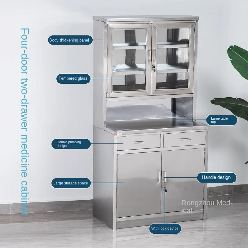 FACTORY HOT SELL Hospital Furniture Medical Storage Cabinet Hospital Stainless Steel Disposal Treatment Cabinet