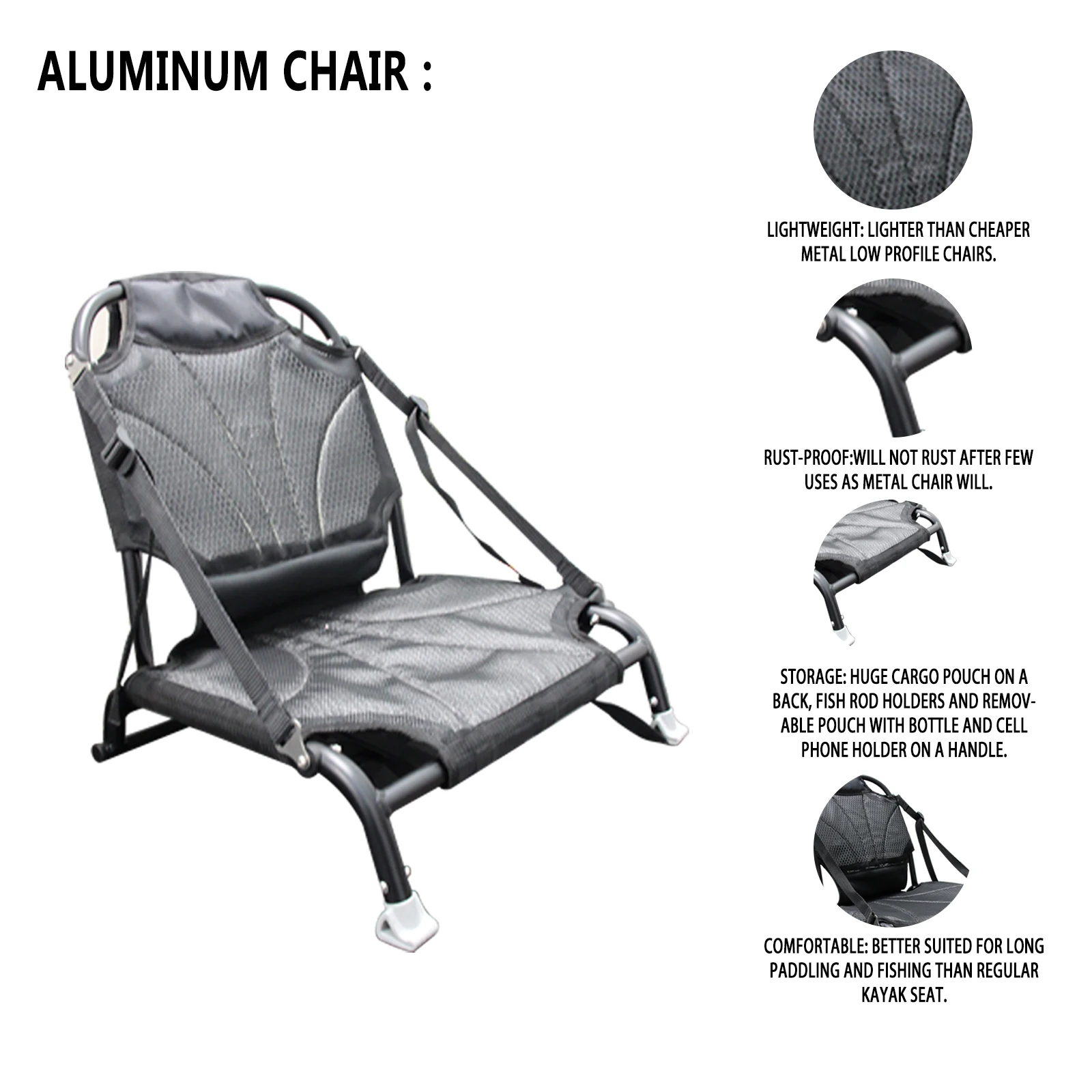 kayak chair Aluminum Frame Folding Kayak Seat Fishing Accessories