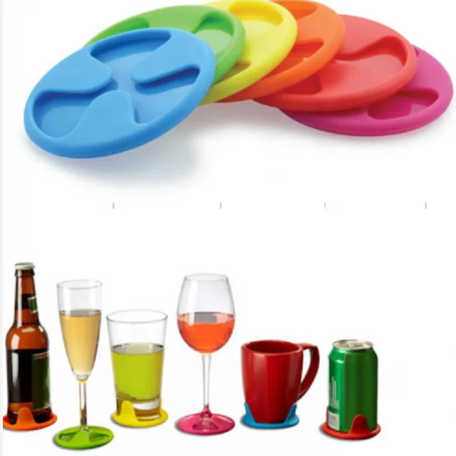 
Silicone Grip Wine Glasses Coaster Mats 