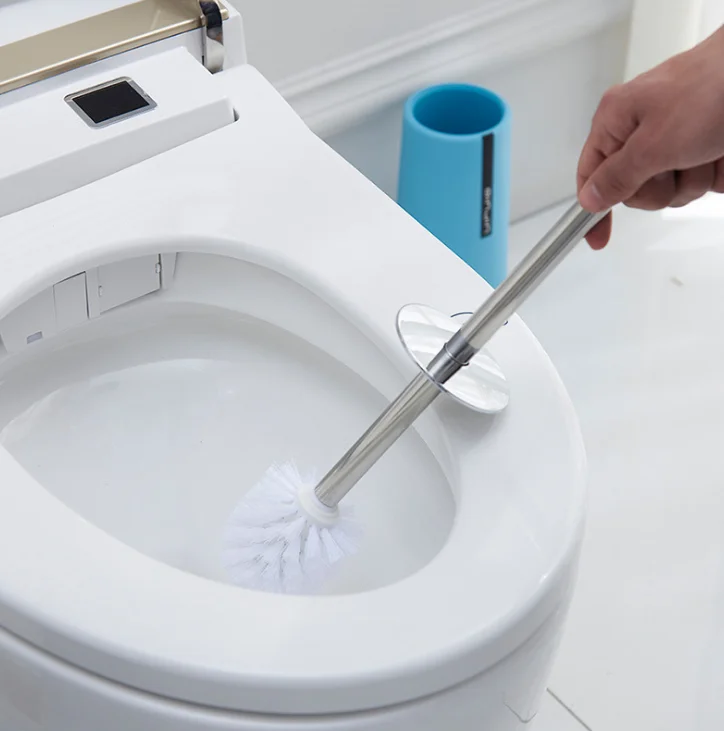 New Style Hot Sell Plastic Toilet Brush Set Toilet Brush with Stainless Steel Holder Set