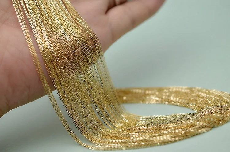 xjy Factory price kolye 10k 14k solid real gold  fine jewelry more size gold chain necklace