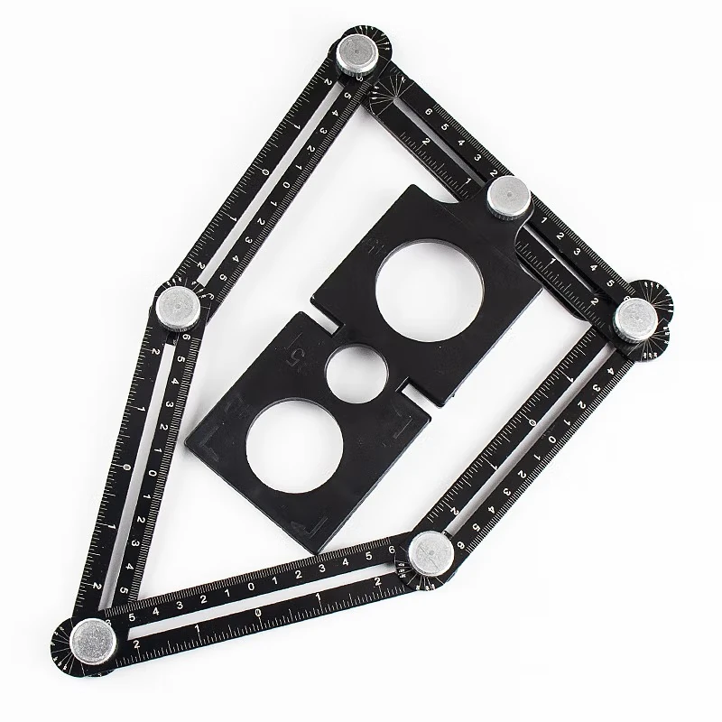 HYSTIC Multifunctional Universal Aluminum Folding Ruler Tape Measures Six-Sided Angle Measuring Tool Multi-Angle Hardware Tools