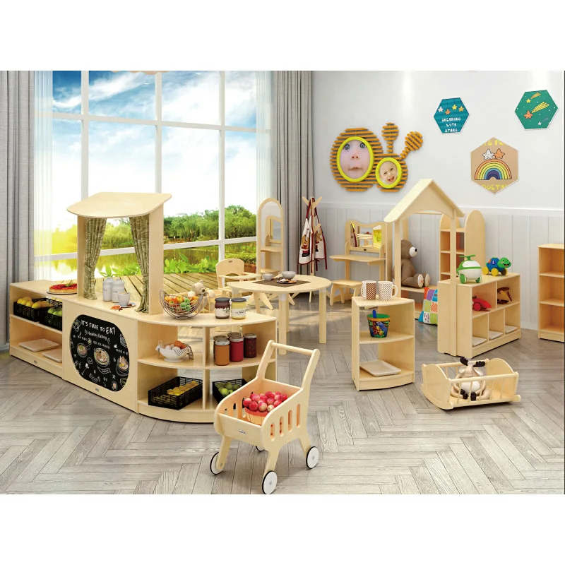  Фабрика в Гуанчжоу creche цветная классная деревянная детская мебель для детского сада на