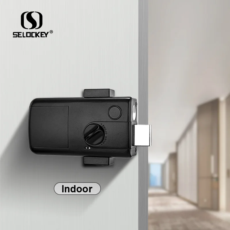 b3-15 TTLOCK APP WIFI fingerprint waterproof gate smart rim lock keypad, mechanical key, nfc door lock