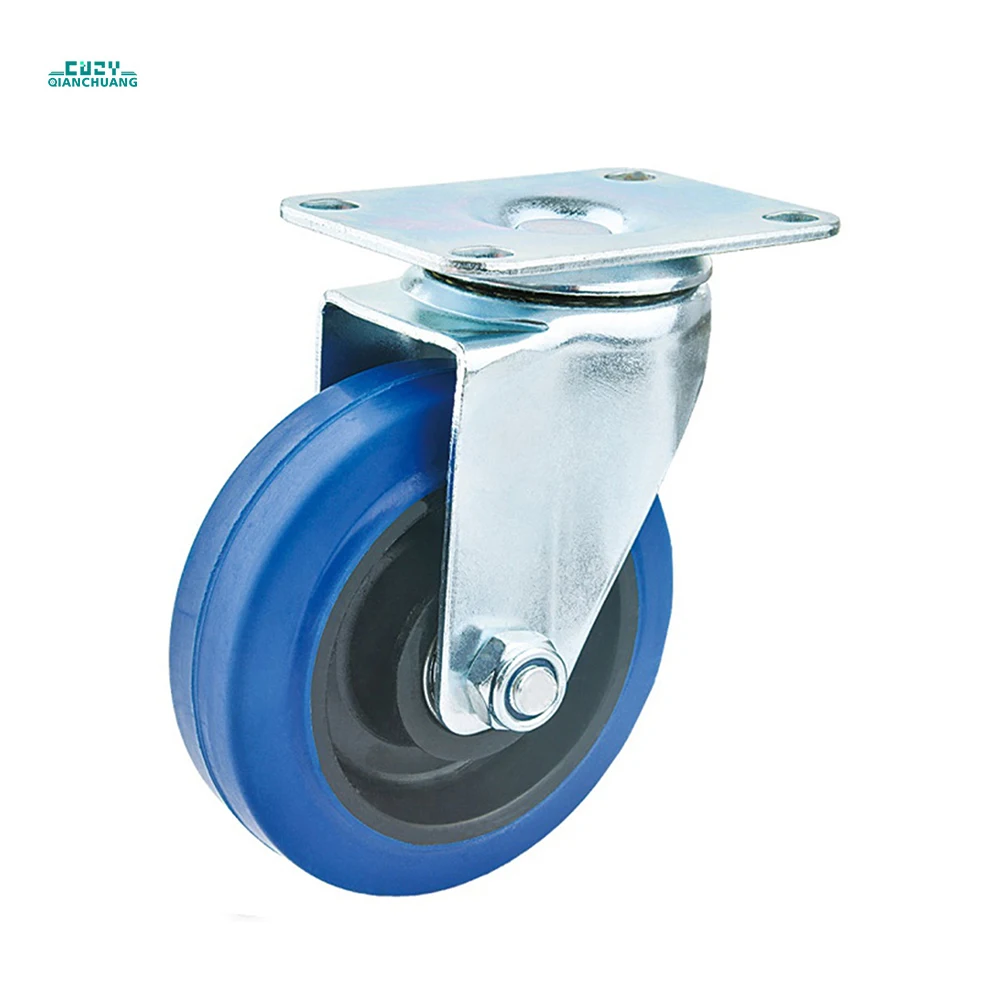 5 дюймов средне-синий стрейч резиновой промышленности заклинателяпластина вращающийся активности Поворотное Колесо