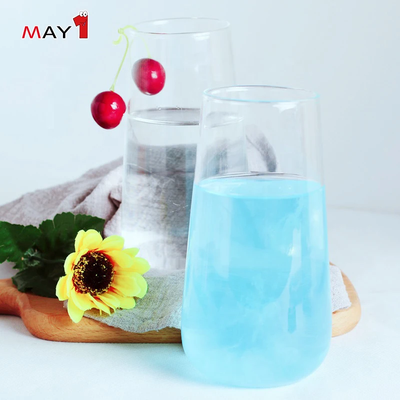 
Custom High Borosilicate Clear Juice Milk Beverage Glass Cup 