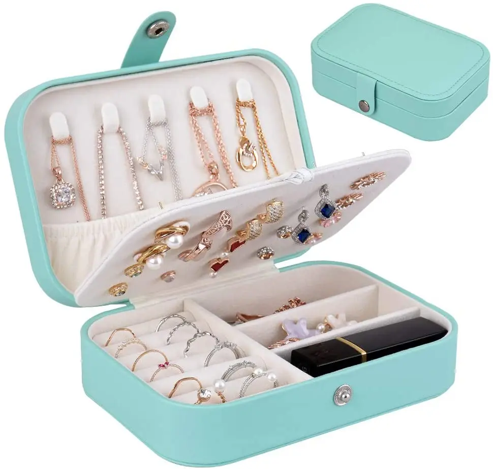 Portable Display Storage Case Travel Mini Organizer Small Travel Jewelry Box  for Rings Earrings Necklace