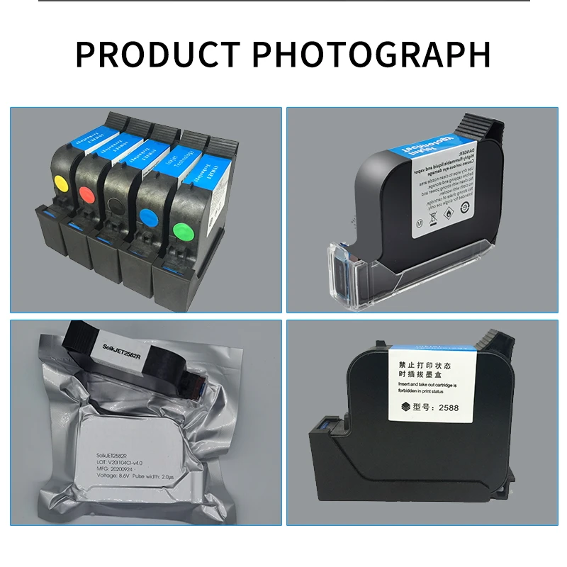 2024 MASIJET New Black 1/2 Inch 12.7mm Ink Cartridge TIJ Inkjet Printer Specific for Manufacturing Plants