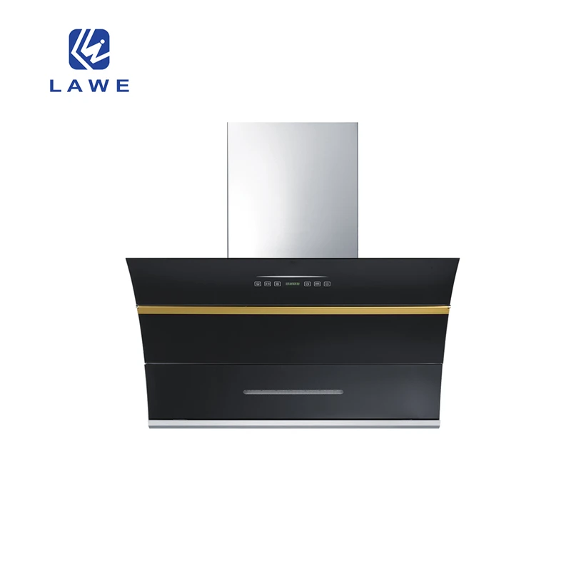 OEM hot selling kitchen hood Custom Wall mounted range hood 90cm side suction chimney Stainless steel body smart cooker hood