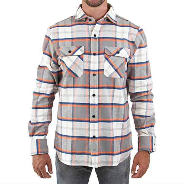 Casual Cotton Brushed Button Down Flannel Checked Man Clothing Wholesale Plaid Flannel Shirt