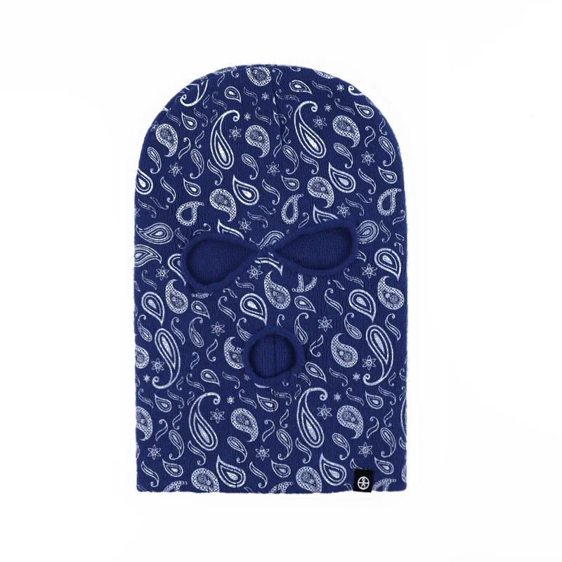 Paisley pattern knit Balaclava 3 hole Ear Protection face cover hat manufacturer