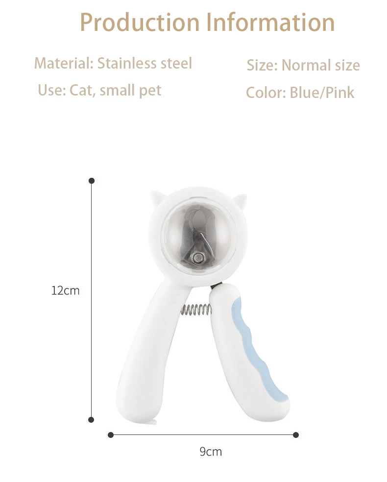 Dog Grooming Scissors Pet Splash Proof Small Dog Pet Nail Clipper With Safety Guard