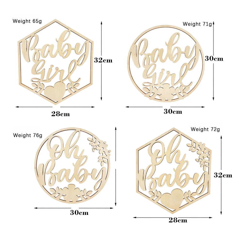 Partycool Baby Girl Letters For Girl Oh Baby Shower Photo Booth Props Laser Cutout Wooden Door Decorations Wedding Party Favors