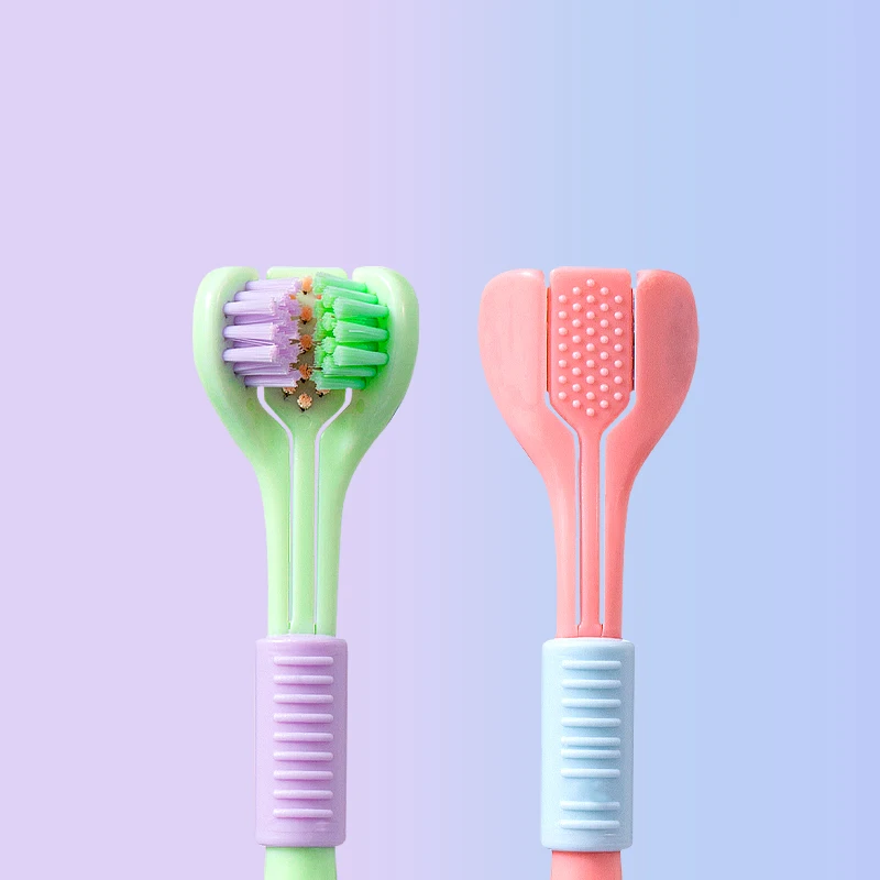 Best Selling 3-sided Toothbrush Anti Slip Grip Dupont Soft Bristle Toothbrush Deep Cleaning Toothbrush for Babies for Home Use