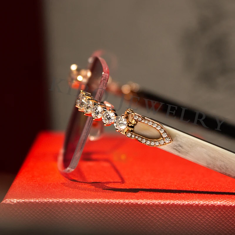 Wholesale Personal Custom Luxury Sunglasses Men Fine Jewelry 3mm VVS Moissanite Glasses For Men