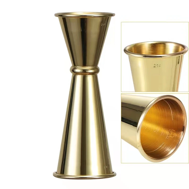 Hot sale Japanese style stainless steel barware wine jigger 30/45ml bartender double side measuring cup for wine