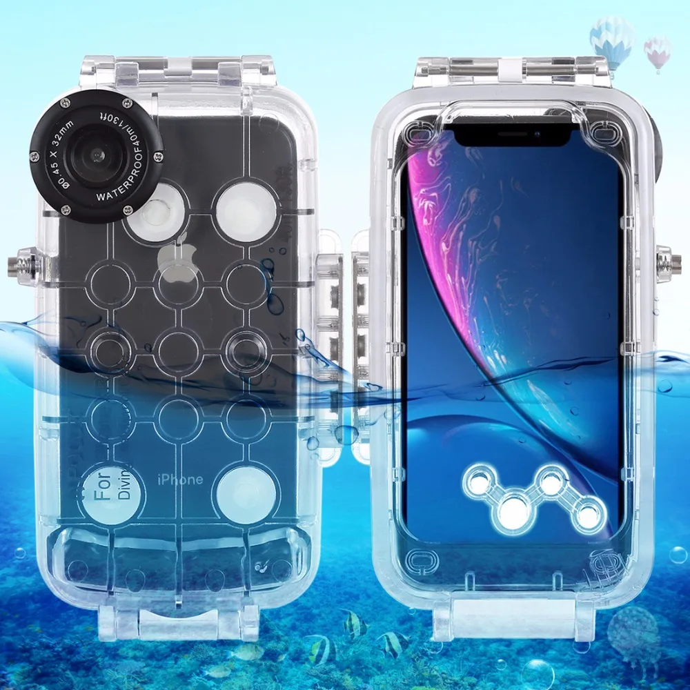 PULUZ 40m/130ft Waterproof Case For iPhone XR XS MAX 6 6s Plus 7 8 7P 8P Diving Housing Photo Video Taking Underwater Cover Case