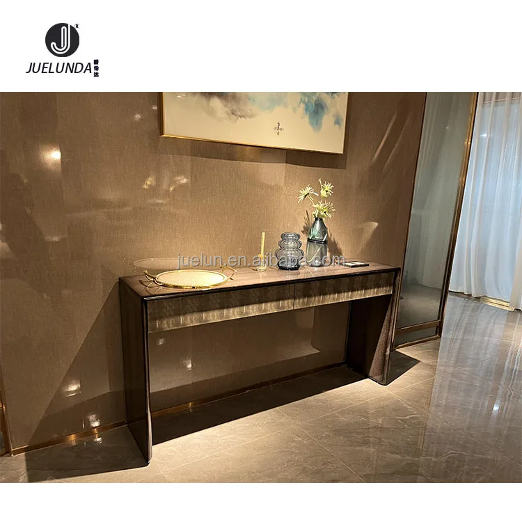 Black Pearl Wooden Veneer Teak Wood Console Table Luxury Italian Console Table Wooden Console Table Antique With Drawers