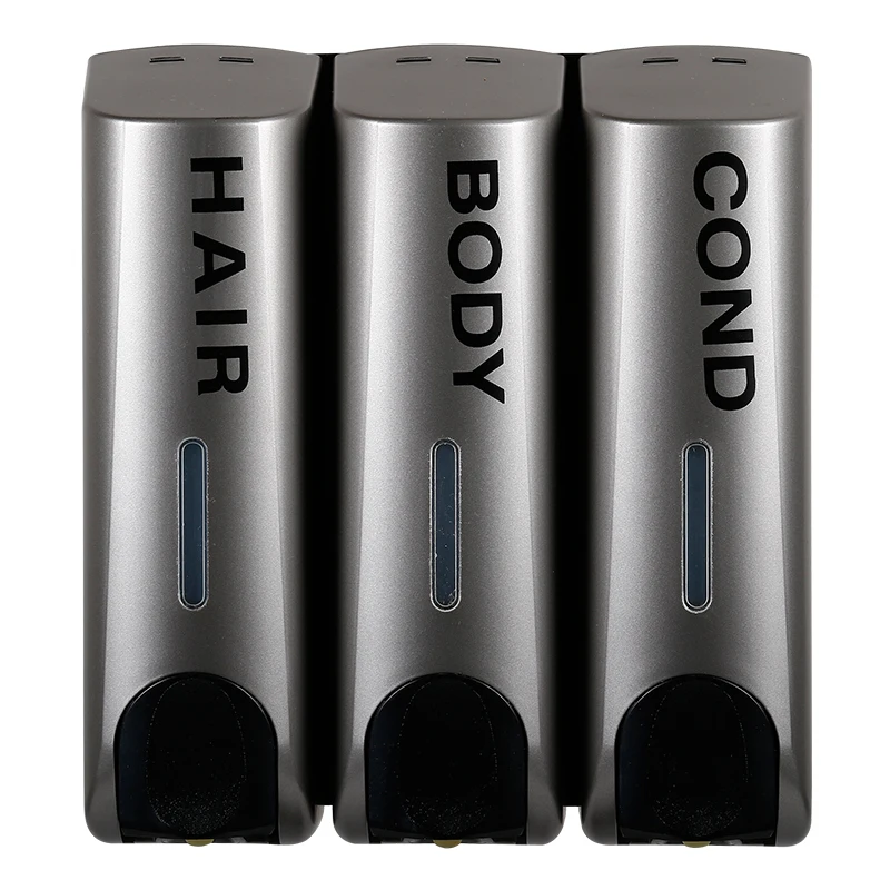 Factory OEM Customized Large Capacity Wall-Mounted Soap Dispenser Hotel Bathroom Shampoo Shower Gel Conditioner 3 In 1 Dispenser