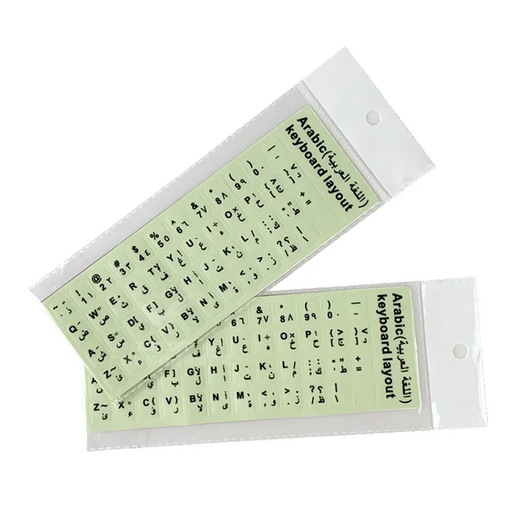 Светящиеся наклейки с арабской/русской/итальянской клавиатурой для ноутбука, светящиеся в темноте