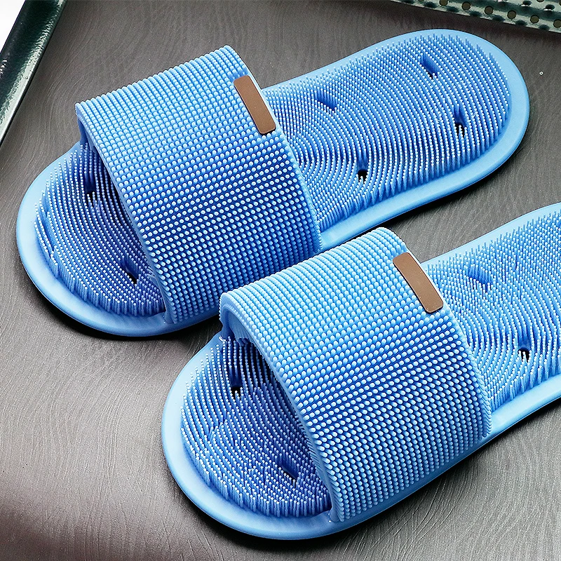 Factory wholesale Silicone Bathroom Foot Scrubber Spas Massage Exfoliating Cleaning Slipper foot scrubber shower mat